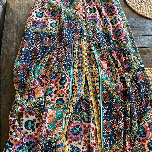 YASB Los Angeles boho maxi skirt size 4 button front - Picture 2 of 3